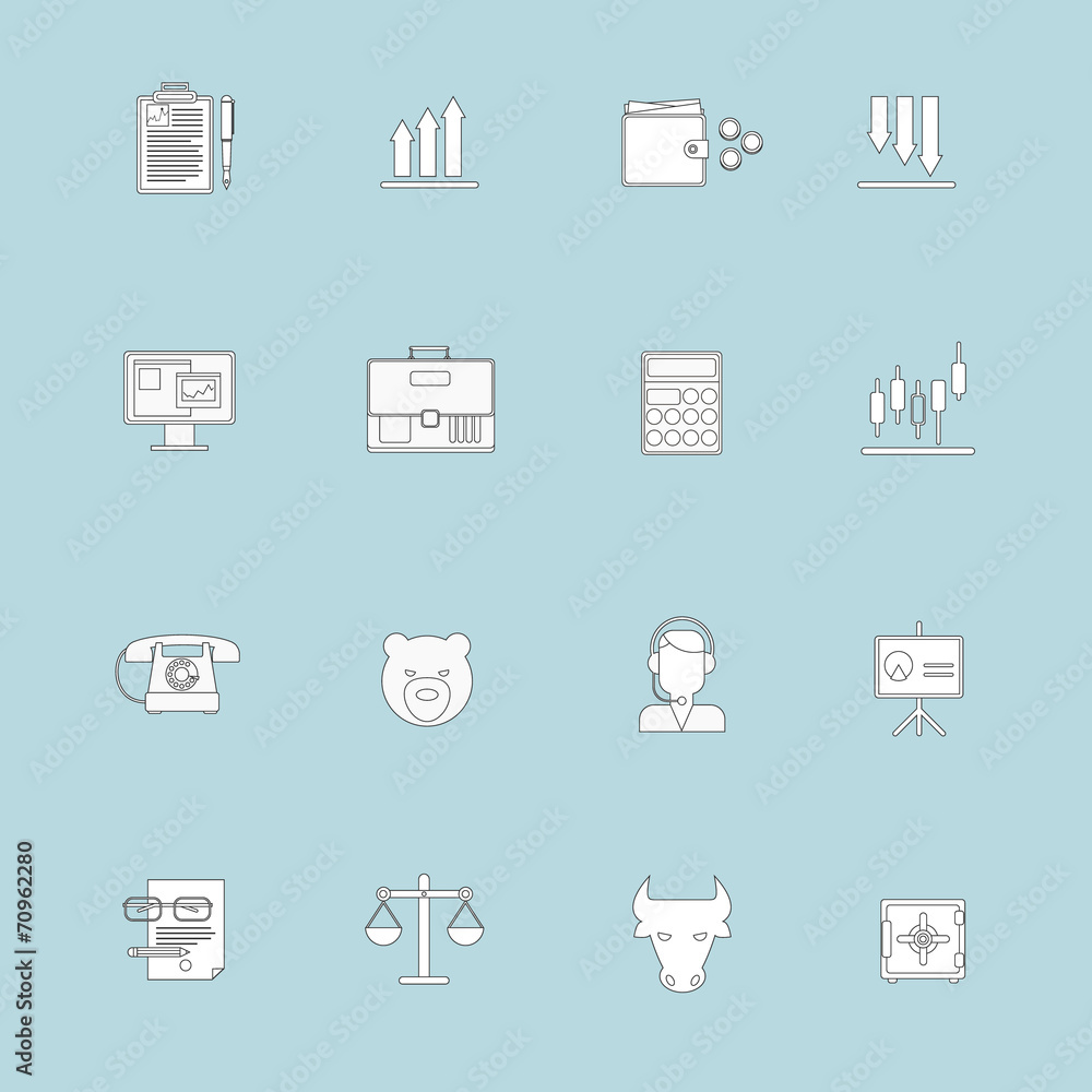 Finance exchange icons flat line Finance exchange icons flat line