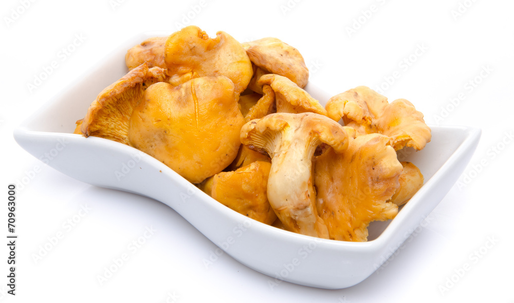 Cup of chanterelle mushrooms Cup of chanterelle mushrooms