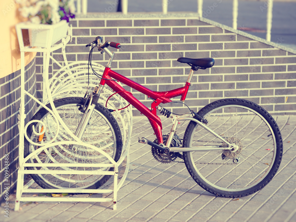 Lonely bicycle on a parking