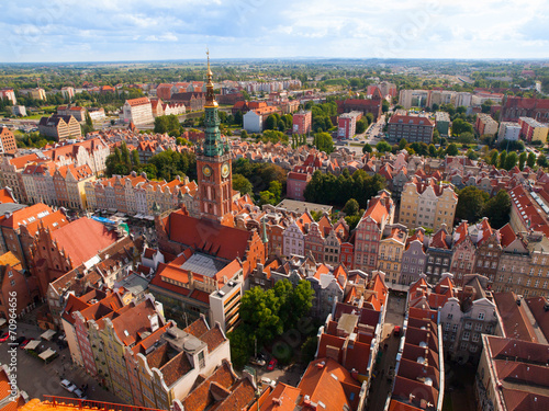 Gdansk Old Town aerial view #70964656