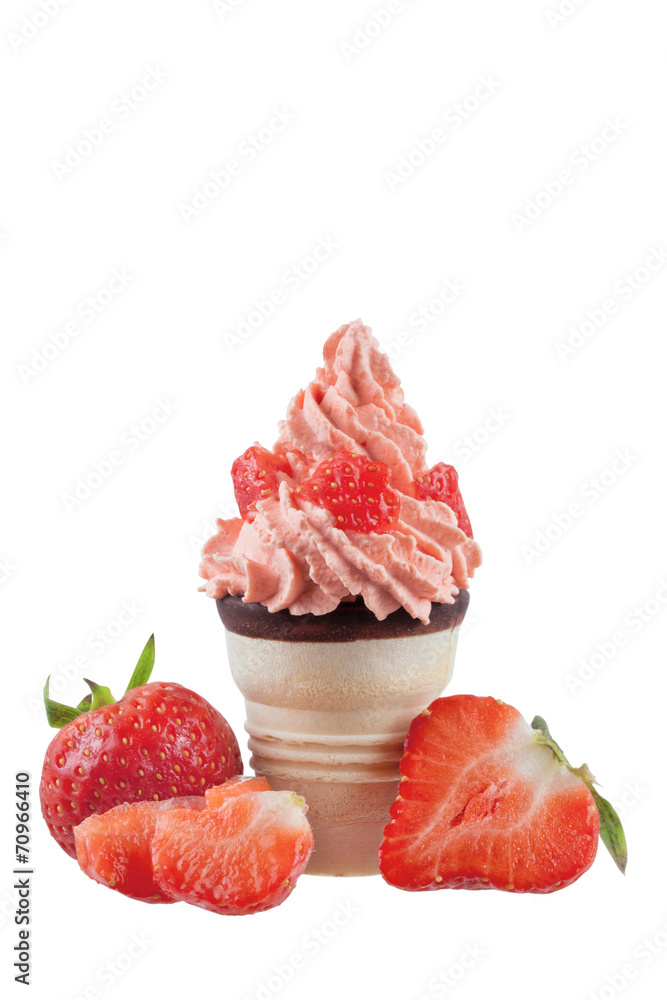 Erdbeeren Eis Dessert isoliert Erdbeeren Eis Dessert isoliert