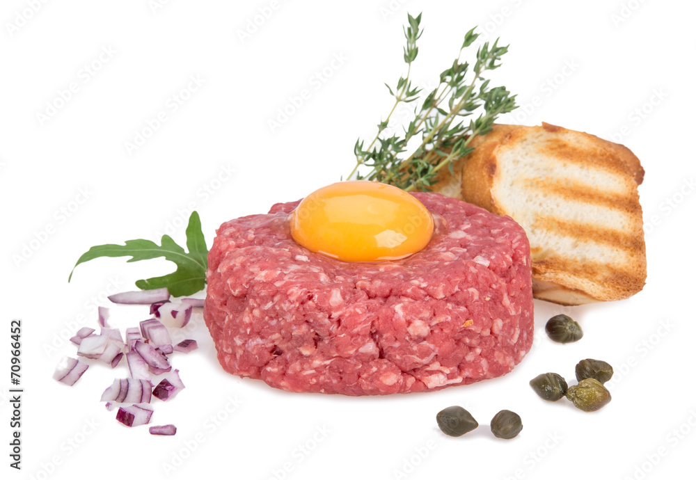 fresh beef tartar with egg fresh beef tartar with egg