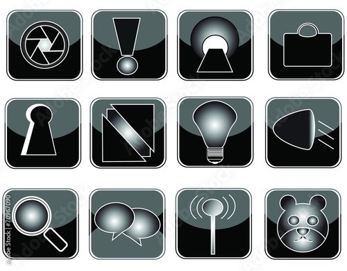 Quadro em tela black and white icons