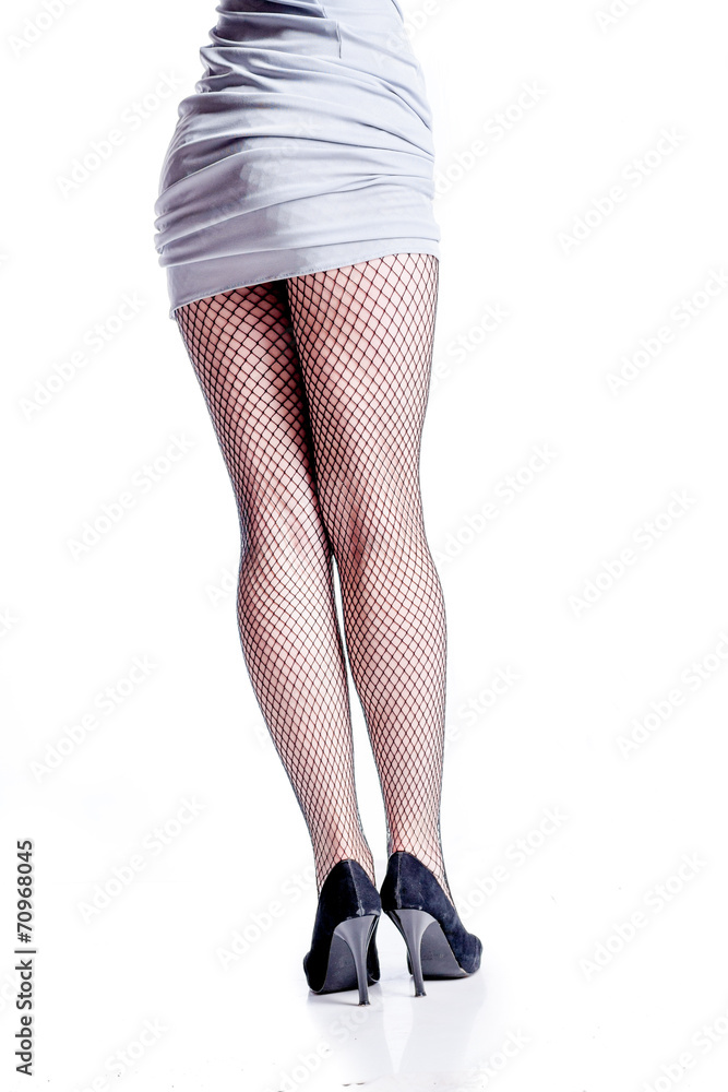 Back side view of beautiful underwear model posing isolated on Back side view of beautiful underwear model posing isolated on