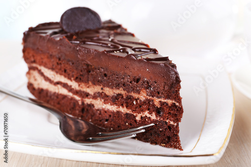 Piece of chocolate cake