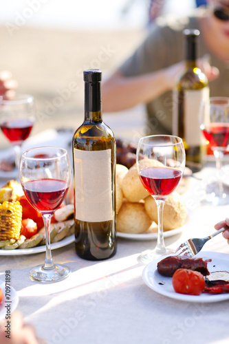 Picnic table, outdoors