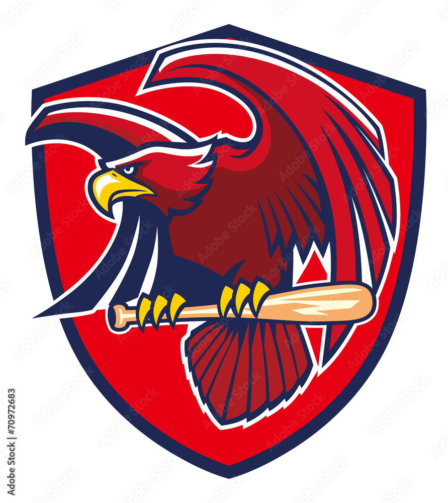 Obraz premium hawk hold baseball bat