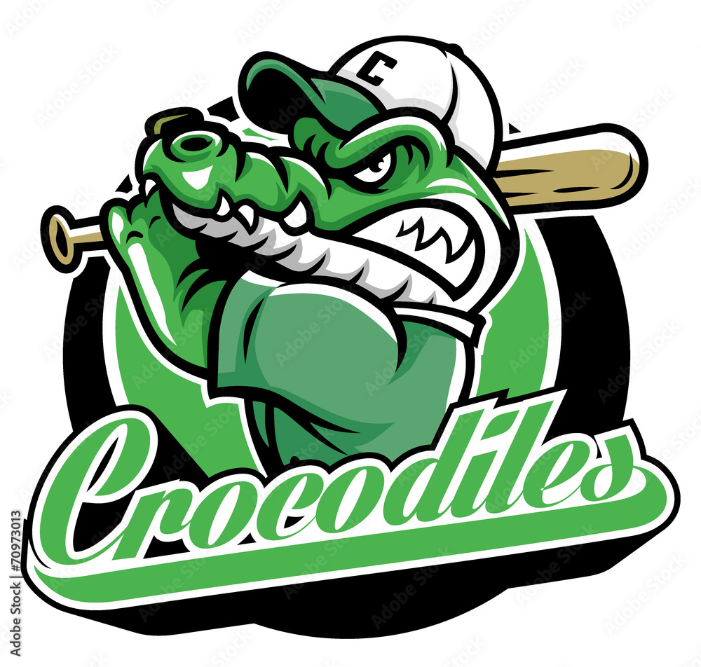Naklejka premium crocodile baseball mascot