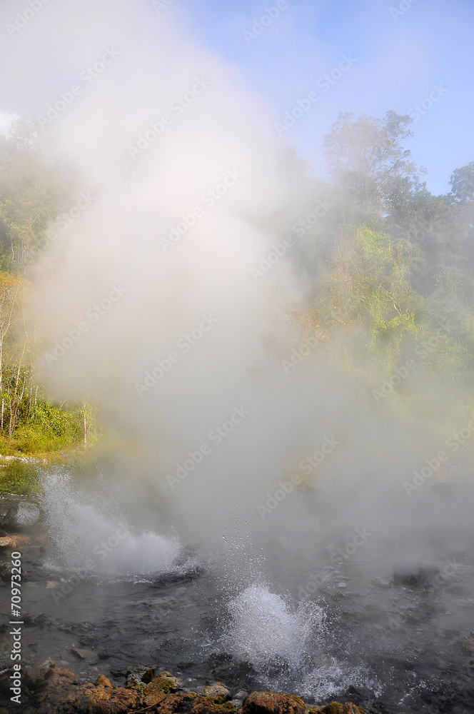 Natural hot spring in north of Thailand