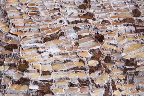 View of Salt ponds  Maras  Cuzco  Peru