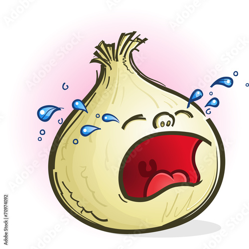 Onion Crying Cartoon Character