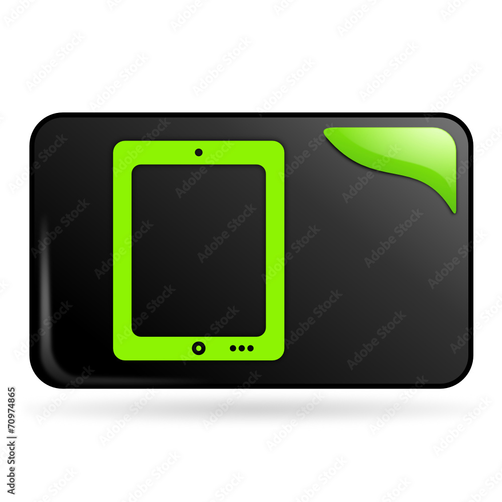 tablette numérique sur bouton web rectangle vert tablette numérique sur bouton web rectangle vert