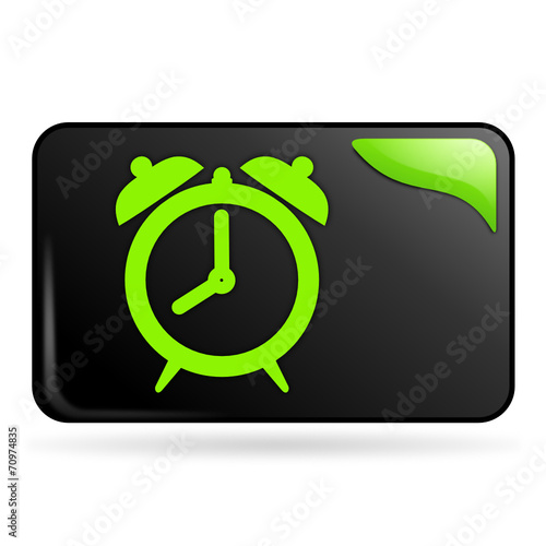 réveil sur bouton web rectangle vert