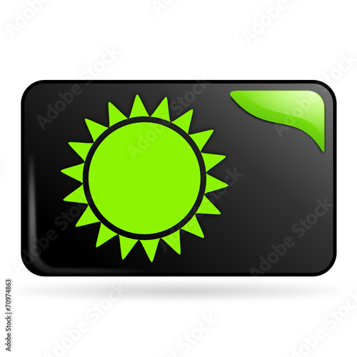 soleil sur bouton web rectangle vert