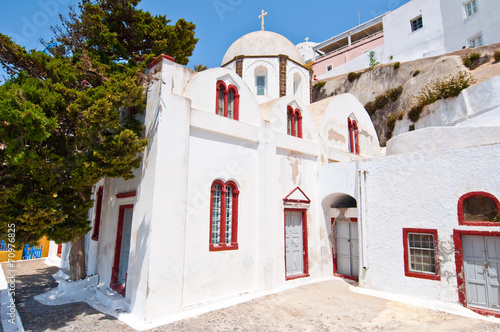 Orthodox church in the capital of Santorini Fira. Greece.