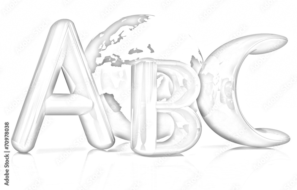 Fototapeta premium abc text and earth. Pencil drawing