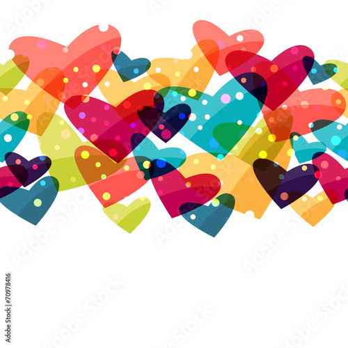 Valentine holiday saint seamless pattern with shiny hearts.