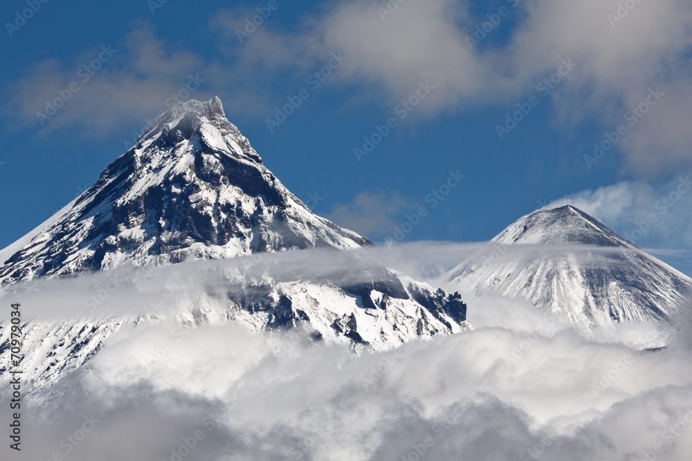 Volcanoes of Kamchatka Peninsula: Kamen and Kliuchevskoi Volcanoes of Kamchatka Peninsula: Kamen and Kliuchevskoi