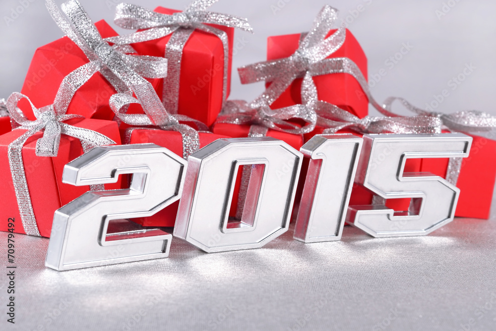 Fototapeta premium 2015 year silver figures