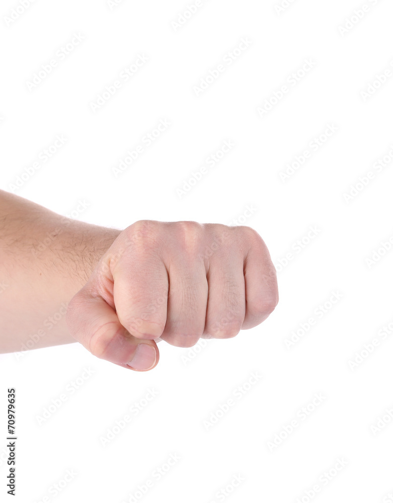 Close up of man's fist. Close up of man's fist.
