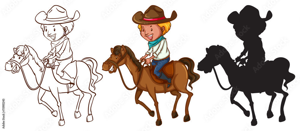Sketches of a man riding a horse Sketches of a man riding a horse