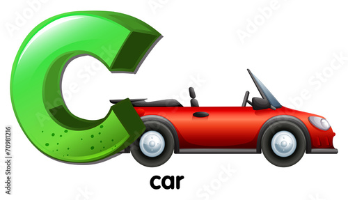 A letter C for car