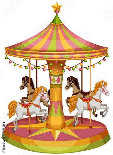 A merry-go-round horse ride