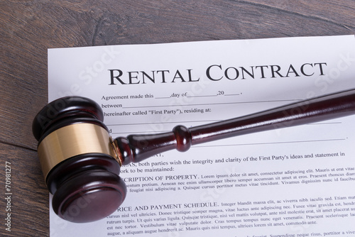 Rental contract legal concept