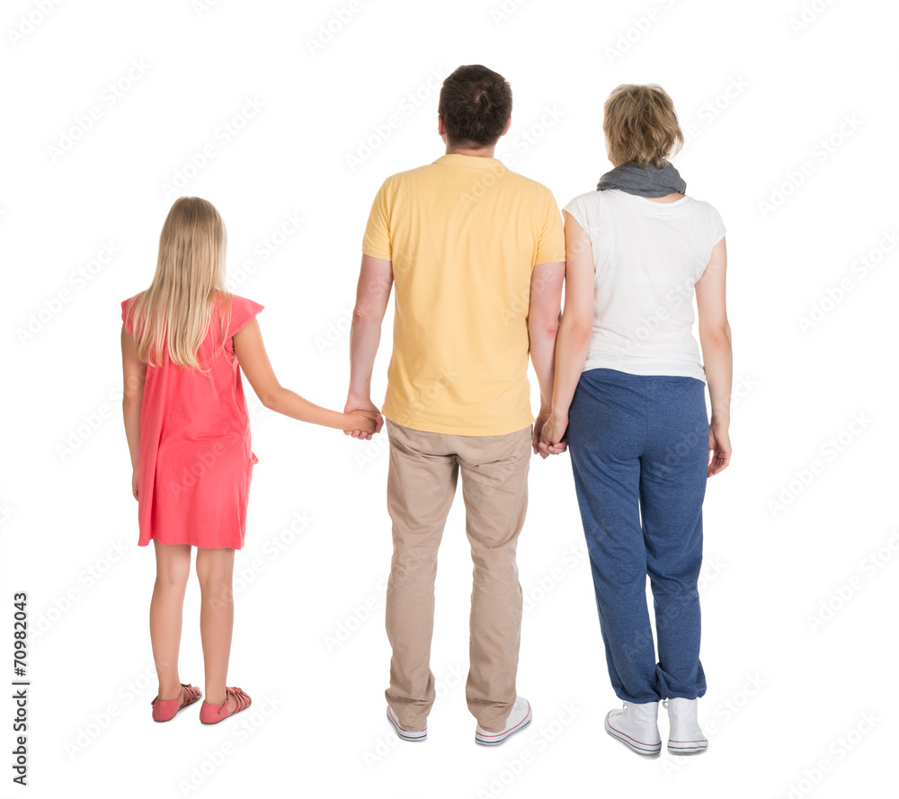 Rear View Of Family Standing Rear View Of Family Standing