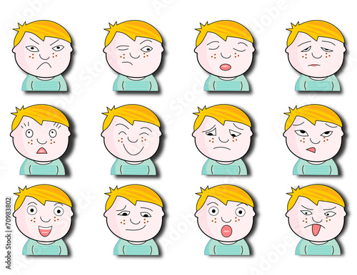 Diverses expressions sur garçonnet