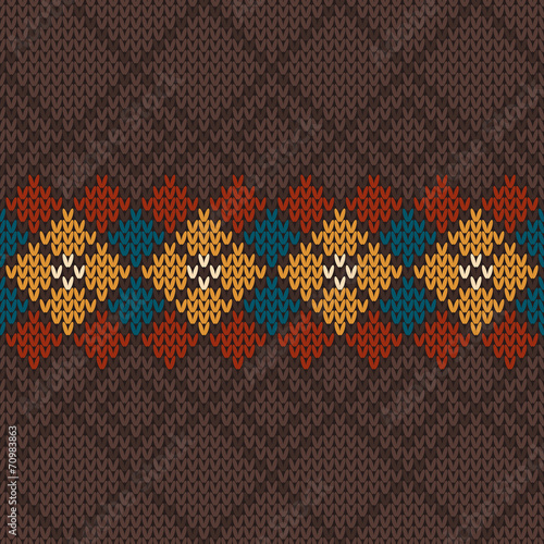 Seamless knitted pattern. Vector background