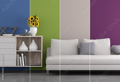 Collage Wohnraum - Farben