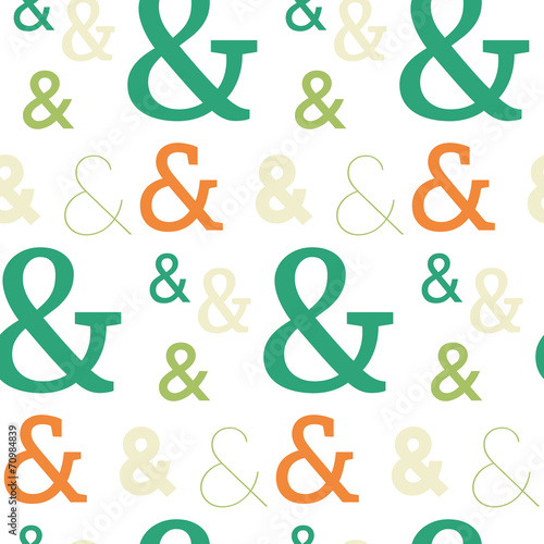 A seamless pattern background of various ampersands