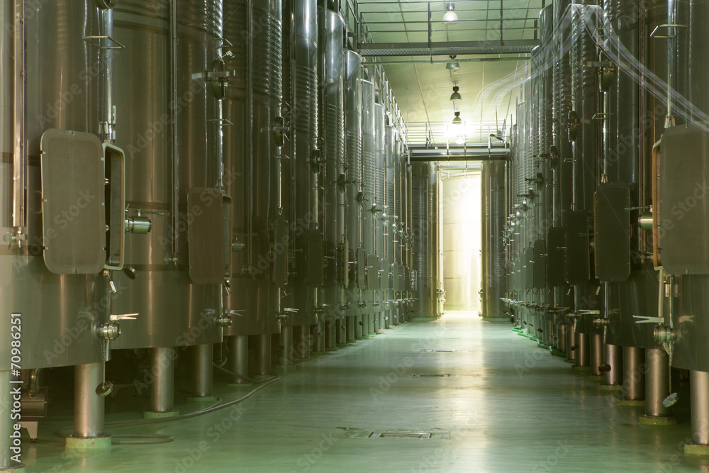 Fototapeta premium Steel Fermentation Vats, Spain