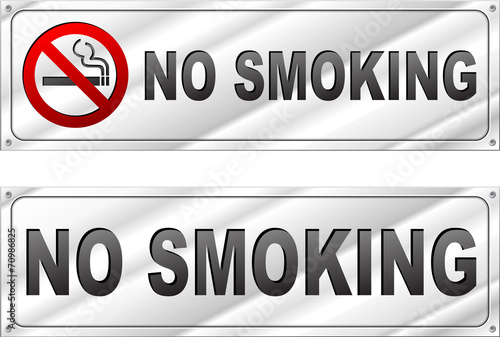 Vector no smoking chrome sign
