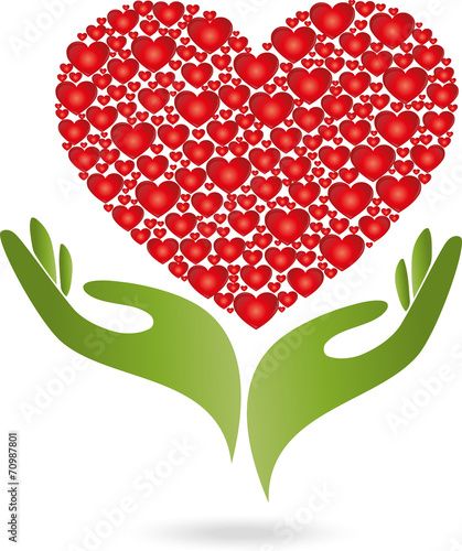 Logo, Hände, Herzen, Herz aus Herzen