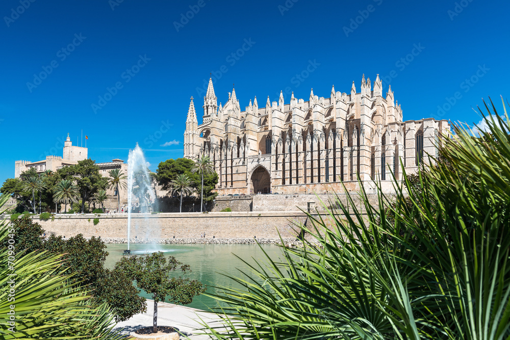XXX - Kathedrale La Seu mit Palmwedel - Mallorca - 4108