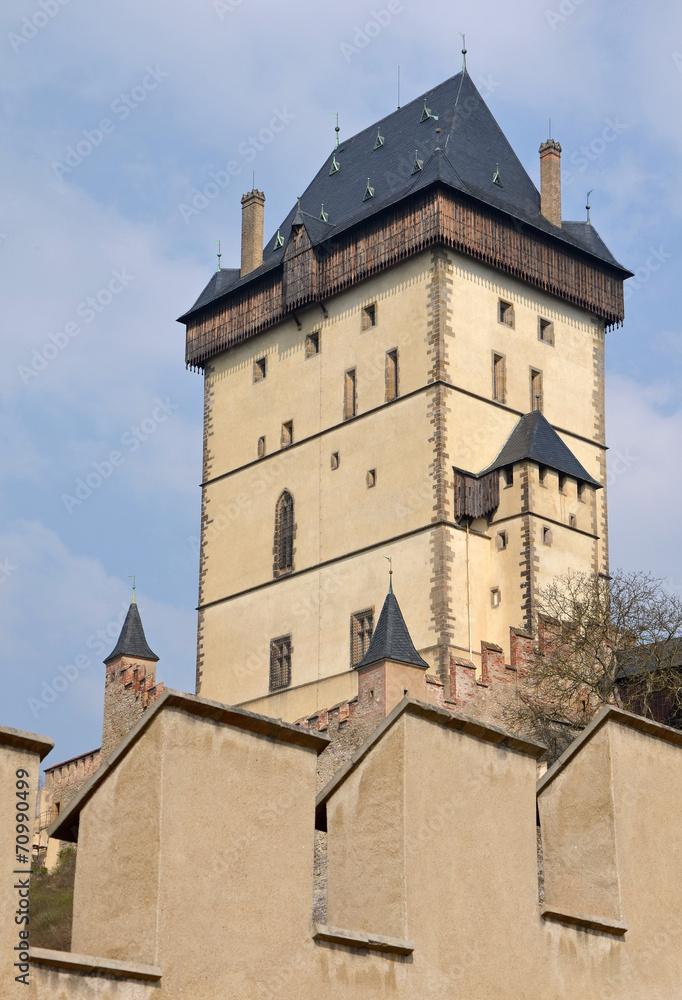 View of the Big Tower of castle Karlstejn
