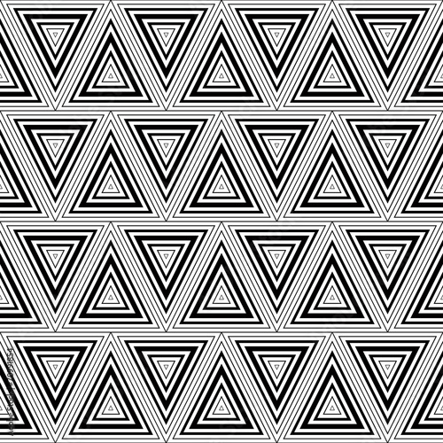 Seamless geometric black and white stripes background, simple ve