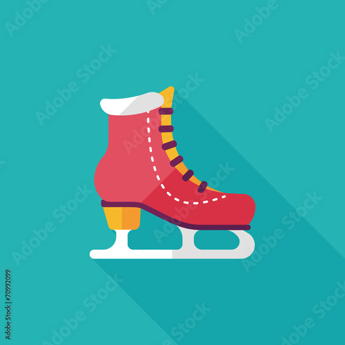 ice skate flat icon with long shadow,eps10