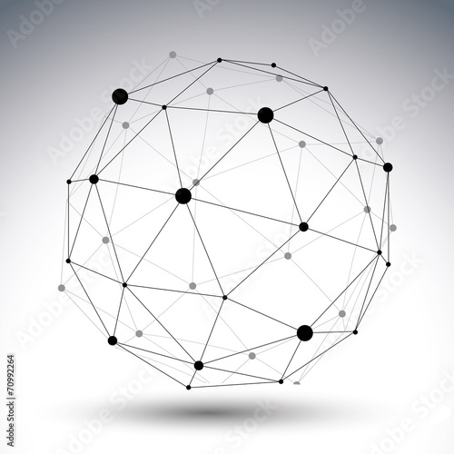 3D vector abstract technology illustration, perspective geometri