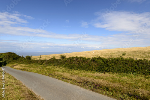 road and sea in the moor  Exmoor