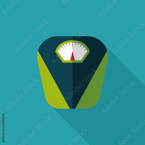 Weight scale flat icon with long shadow