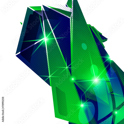 Plastic grain fond, emerald dimensional geometric template, spar