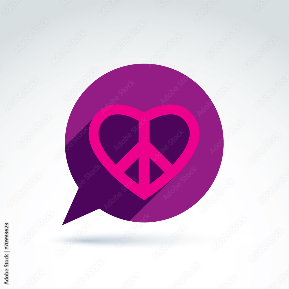 Chat on peace and love theme. Antiwar and love vector icons, lov Chat on peace and love theme. Antiwar and love vector icons, lov