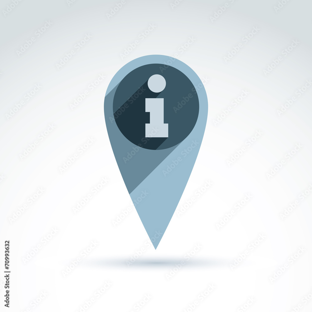 Vector map pointer with an info icon. Place location symbol, inf Vector map pointer with an info icon. Place location symbol, inf