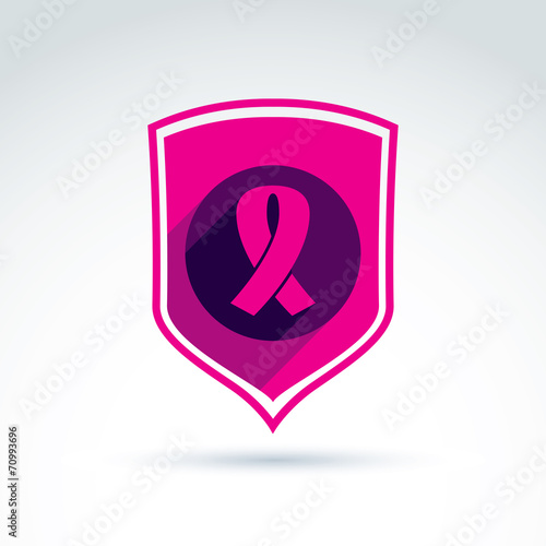 Breast cancer ribbon placed...