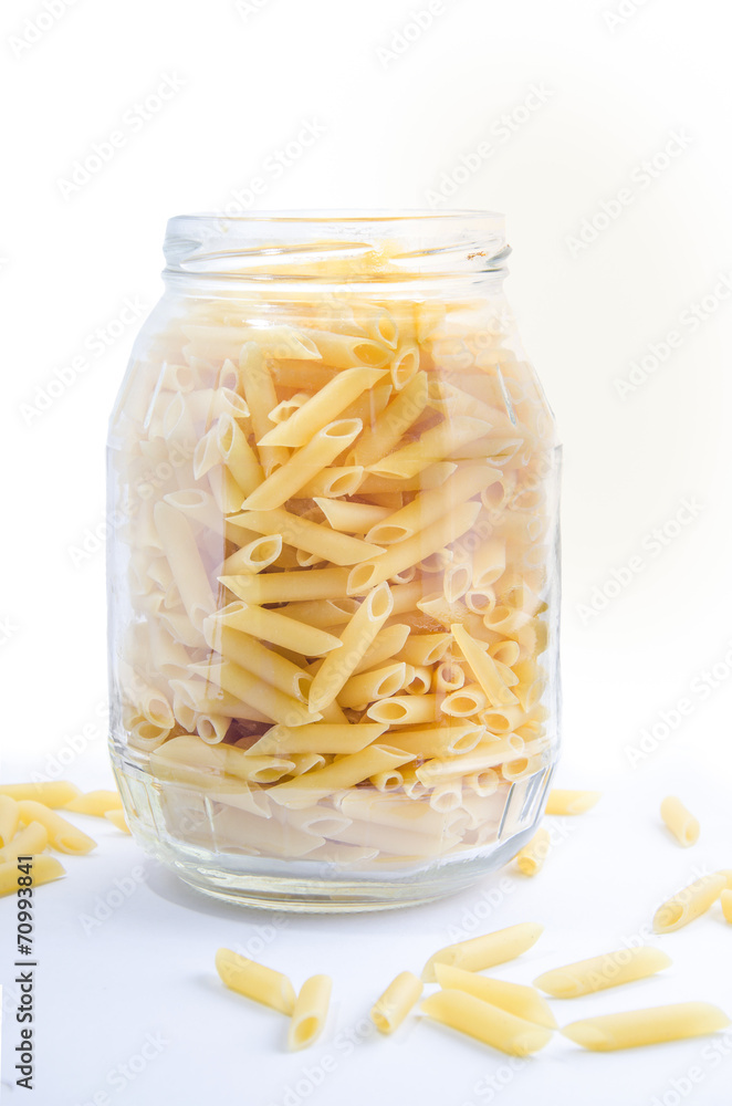 Pasta in a glass pot Pasta in a glass pot