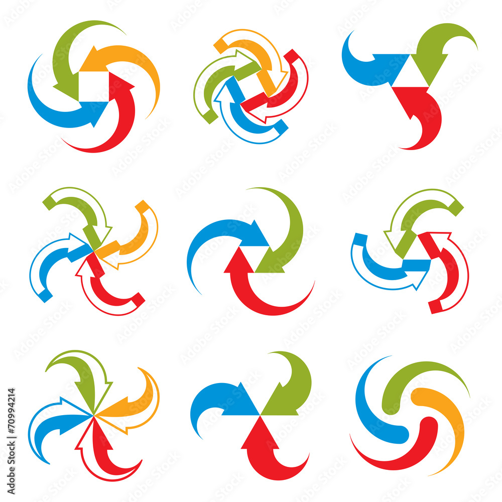 Abstract arrows vector symbols, vector graphic design template c