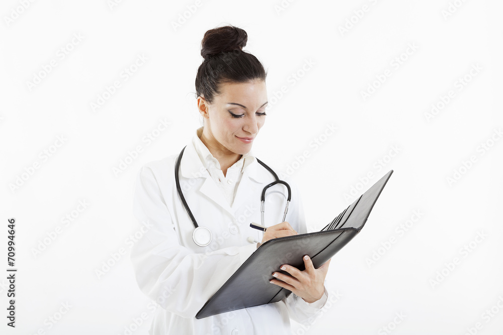medical doctor woman with stethoscope and tablet medical doctor woman with stethoscope and tablet